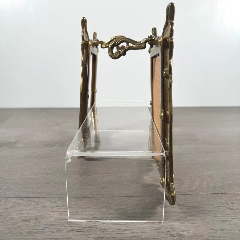 Fetco International Art Nouveau Brass Picture Frame Set 2 4x6 Gold Vtg Ornate